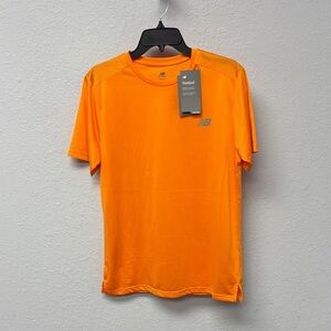 NWT New Balance Men's Sz Small Sport Essential Bright Orange SSTee w NB DRY